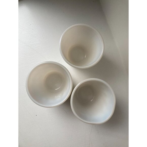 3 Vintage Hazel Atlas 3.5" Translucent White Milk Glass Juice Tumblers - Picture 3 of 10